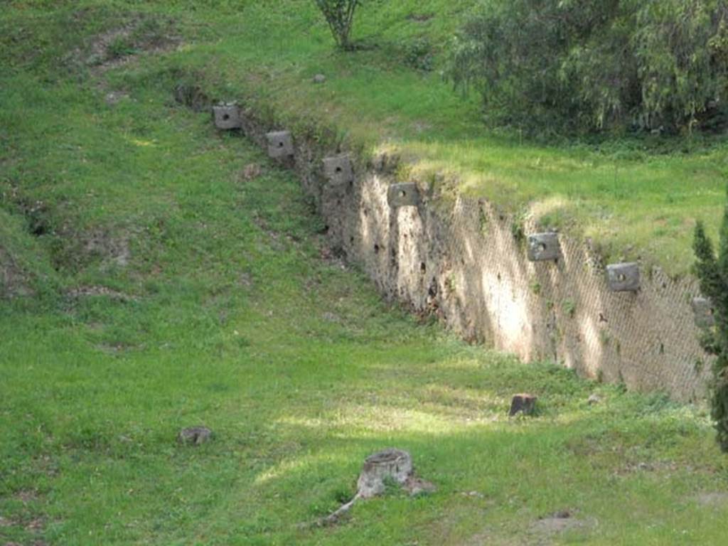 VII.16.a Pompeii. May 2015. Looking north along wall. Photo courtesy of Buzz Ferebee.