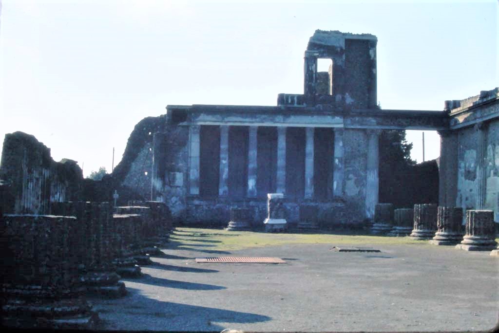 VIII.1.1 Pompeii. 4th December 1971. Looking west across Basilica. 
Photo courtesy of Rick Bauer, from Dr George Fay’s slides collection.