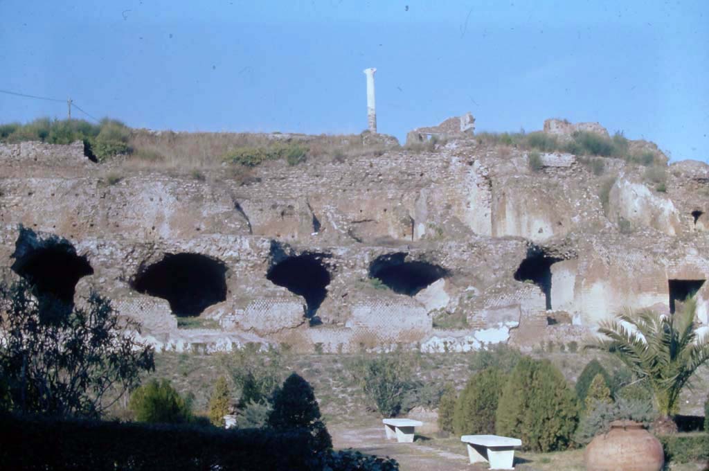 VIII.1.3 Pompeii. 1971. Area below Temple of Venus, shops or warehouses? 
Photo courtesy of Rick Bauer, from Dr George Fay’s slides collection.