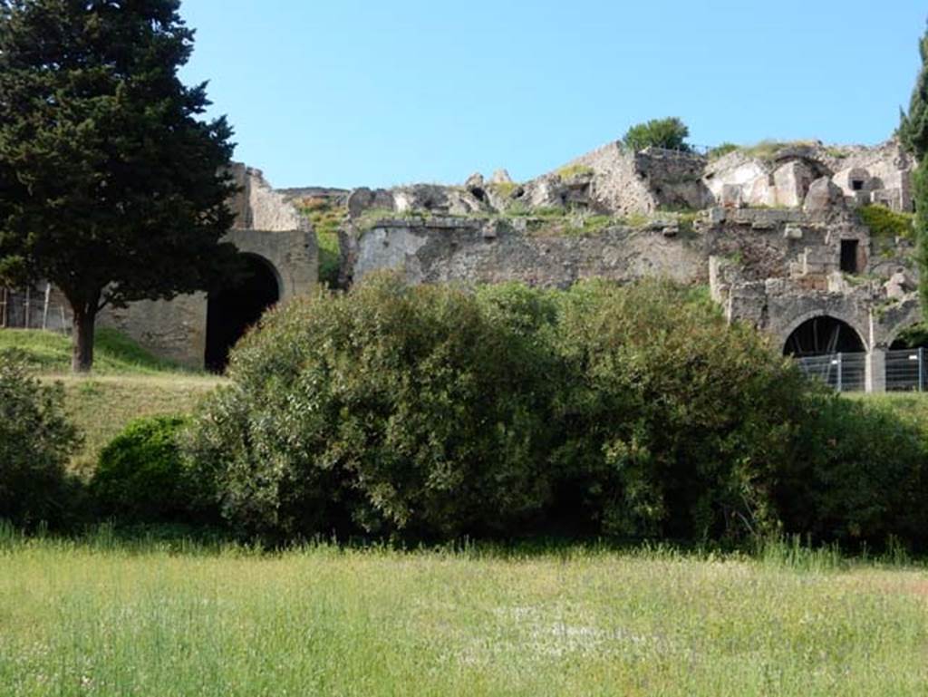 VIII.1.3 Pompeii. May 2015. Looking north from rear of Temple of Venus and area of Via Championnet.  Photo courtesy of Buzz Ferebee.