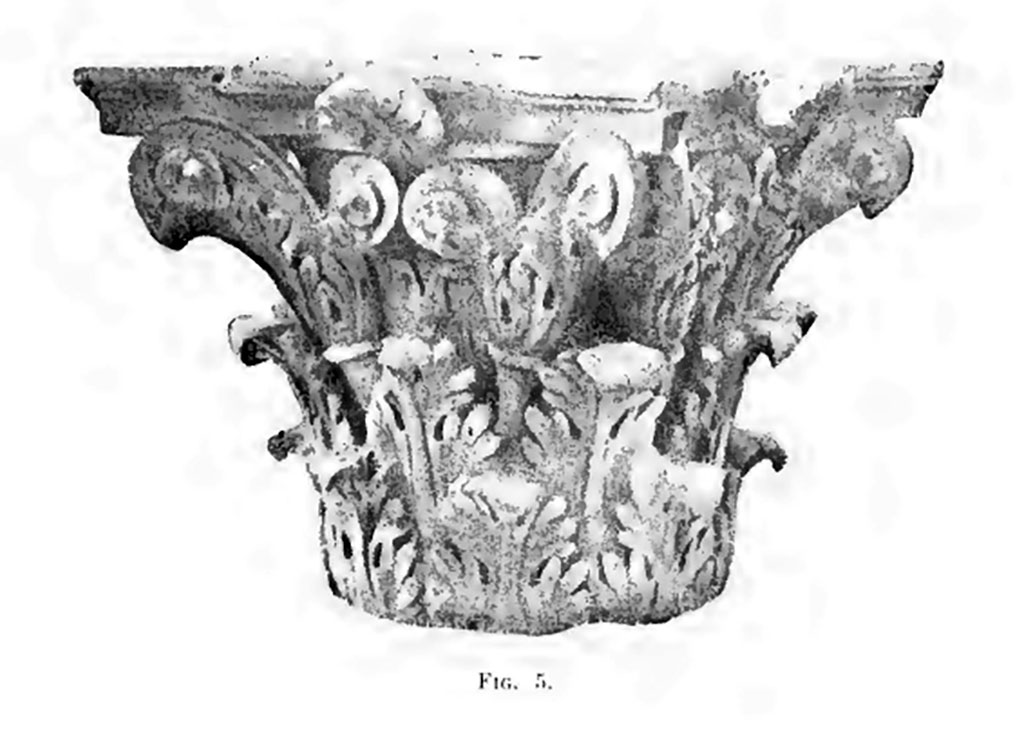 VIII.1.3 Pompeii. Corinthian capital made of Lunense marble. Notizie degli Scavi di Antichità, 1899, Page 21, fig. 5.