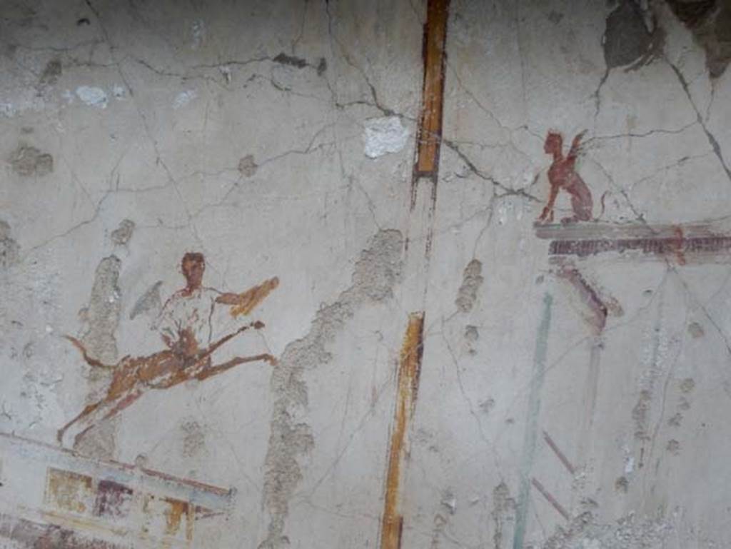 VIII.1.a Pompeii. May 2015. Detail from painted plaster. Photo courtesy of Buzz Ferebee.