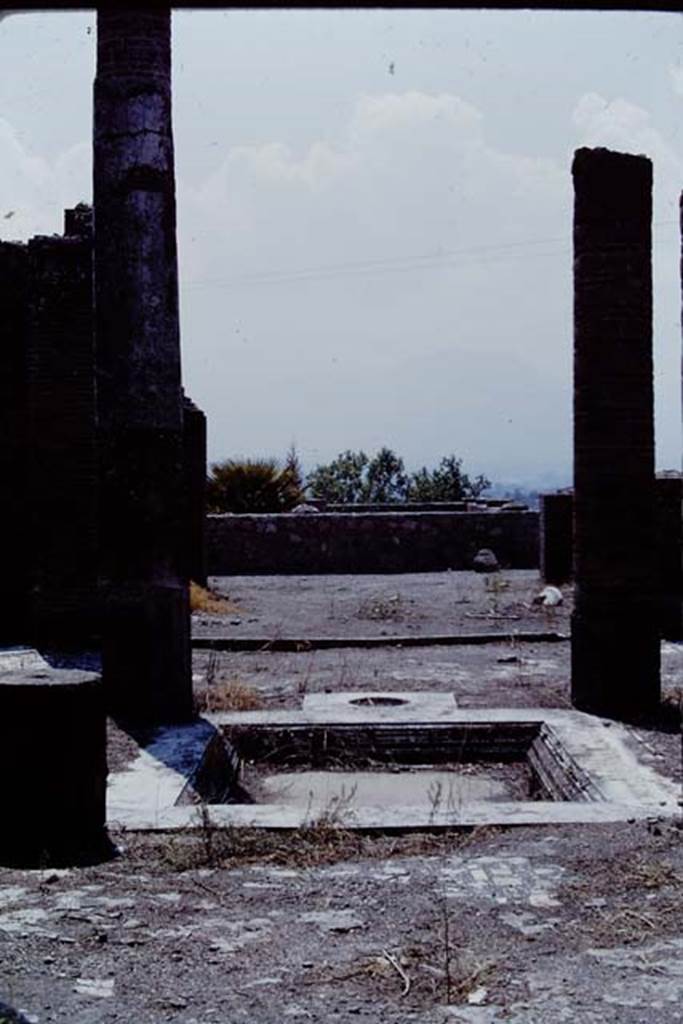 VIII.2.1 Pompeii. 1968. Looking south across impluvium in atrium. Photo by Stanley A. Jashemski.
Source: The Wilhelmina and Stanley A. Jashemski archive in the University of Maryland Library, Special Collections (See collection page) and made available under the Creative Commons Attribution-Non Commercial License v.4. See Licence and use details.
J68f1195