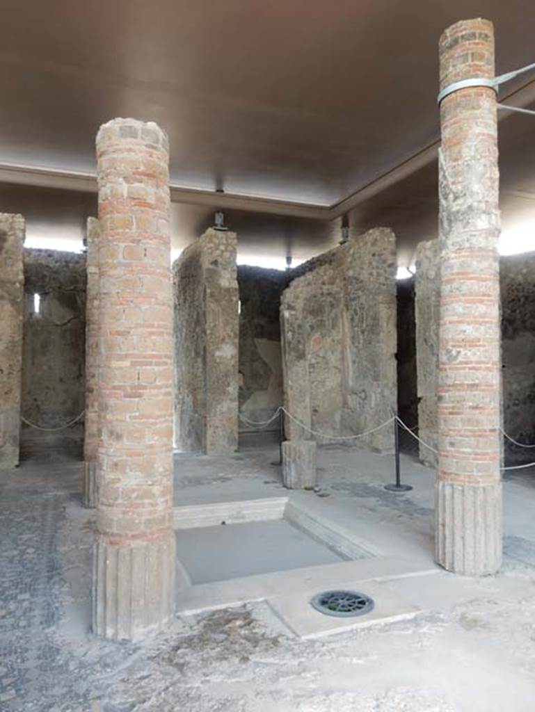 VIII.2.1 Pompeii. May 2018. Looking towards doorways in north-east corner of atrium.
Photo courtesy of Buzz Ferebee.