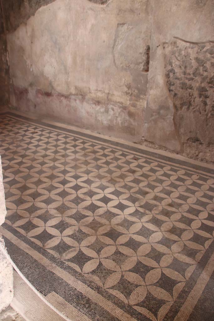 VIII.2.1 Pompeii. October 2020. Looking across flooring towards east wall in triclinium.
Photo courtesy of Klaus Heese.