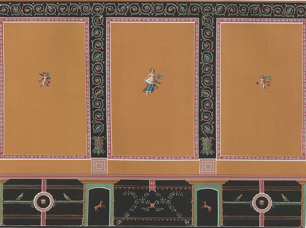 VIII.2.1 Pompeii. Pre-1862. 
Painting by Niccolini showing wall of a room probably wall of exedra/oecus on east side of atrium.
See Niccolini F, 1862. Le case ed i monumenti di Pompei: Volume Secondo. Napoli, (Tav. XXXVII).