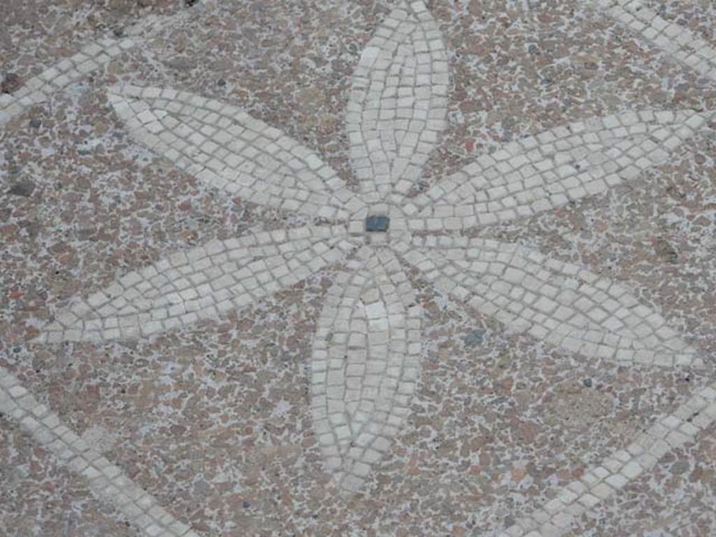 VIII.2.13 Pompeii. May 2017. Detail of six-petalled rosette in centre of mosaic.  Photo courtesy of Buzz Ferebee.