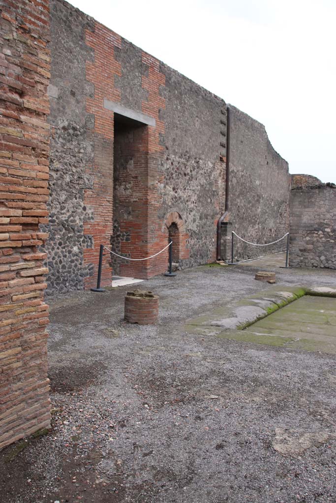 VIII.2.14 Pompeii. October 2020. Looking south-west across atrium towards corridor linking to house at VIII.2.16, centre left. 
Photo courtesy of Klaus Heese.