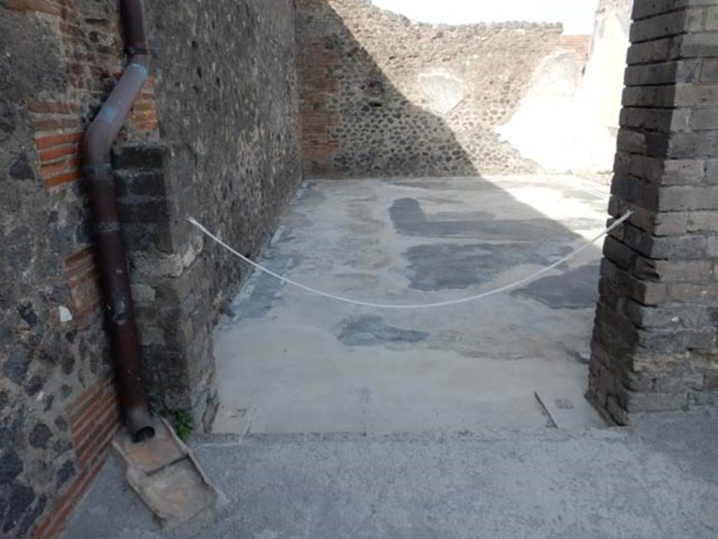 VIII.2.14 Pompeii. May 2017. Doorway to room in south-west corner of atrium, looking west. Photo courtesy of Buzz Ferebee.