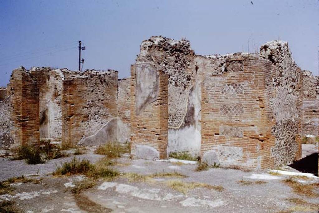 VIII.2.16 Pompeii. 1968. Doorways in north-west corner of atrium to triclinium, north ala, a cubiculum, and corridor linking to VIII.2.14.  Photo by Stanley A. Jashemski.
Source: The Wilhelmina and Stanley A. Jashemski archive in the University of Maryland Library, Special Collections (See collection page) and made available under the Creative Commons Attribution-Non Commercial License v.4. See Licence and use details.
J68f1227
