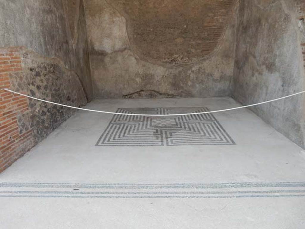 VIII.2.16 Pompeii. May 2017.  Ala on south side of atrium, looking south across mosaic floor with central motif.  Photo courtesy of Buzz Ferebee.