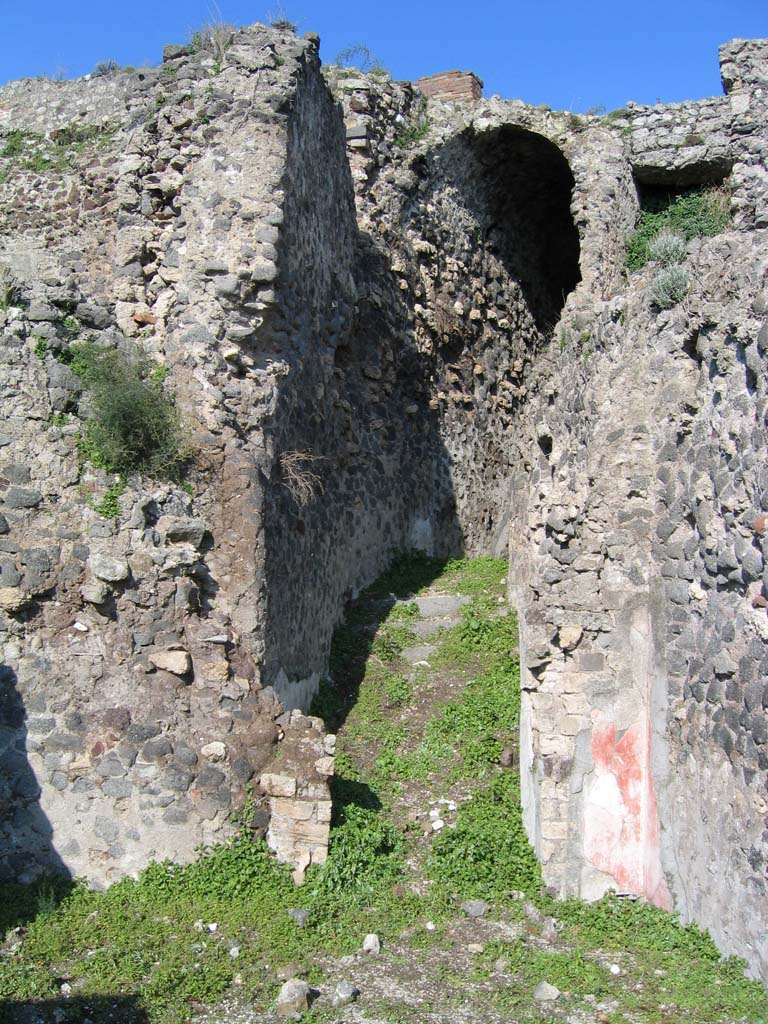 VIII.2.16 Pompeii. March 2004. 
Room 224, (or Room 11), looking north-east to entrance to vaulted corridor with steps to corridor 201.
Photo courtesy of Sandra Zanella.