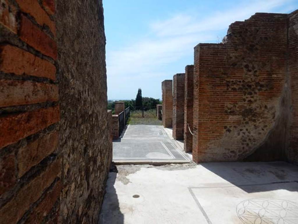 VIII.2.16 Pompeii. May 2018. Looking west across north portico, from triclinium in north-west corner of atrium.   
Photo courtesy of Buzz Ferebee.