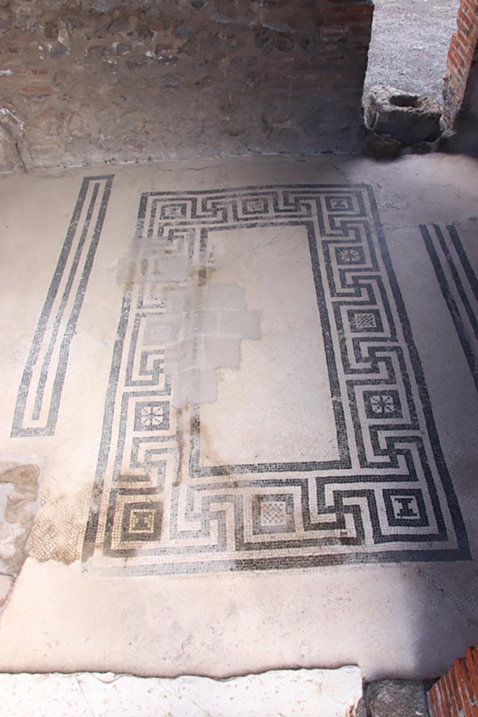 VIII.2.16 Pompeii. May 2024. 
Central flooring in cubiculum on north side of atrium. Photo courtesy of Klaus Heese.