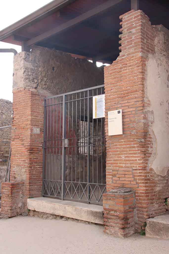 VIII.2.23 Pompeii. October 2023. 
Looking south-east towards entrance doorway. Photo courtesy of Klaus Heese.
