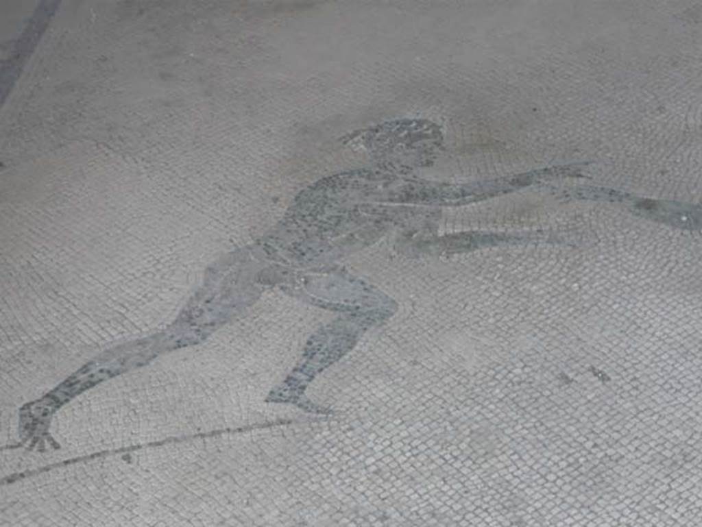 VIII.2.23 Pompeii. May 2012. Detail of athlete facing right on mosaic. Photo courtesy of Buzz Ferebee.
