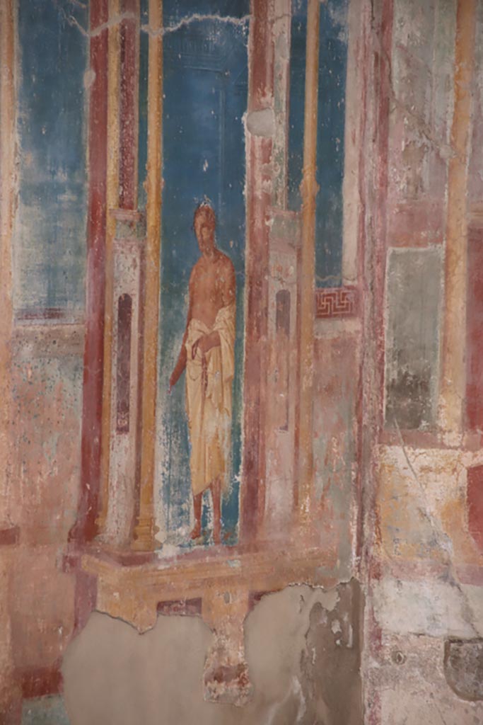 VIII.2.23 Pompeii. May 2024.  
Detail from east wall in south-east corner. Photo courtesy of Klaus Heese.