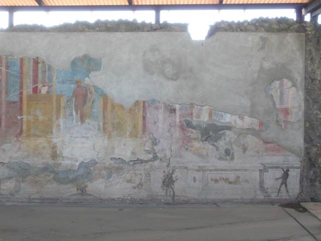 VIII.2.23 Pompeii. May 2012. Detail of painting on the west end of the south wall.
Photo courtesy of Buzz Ferebee.