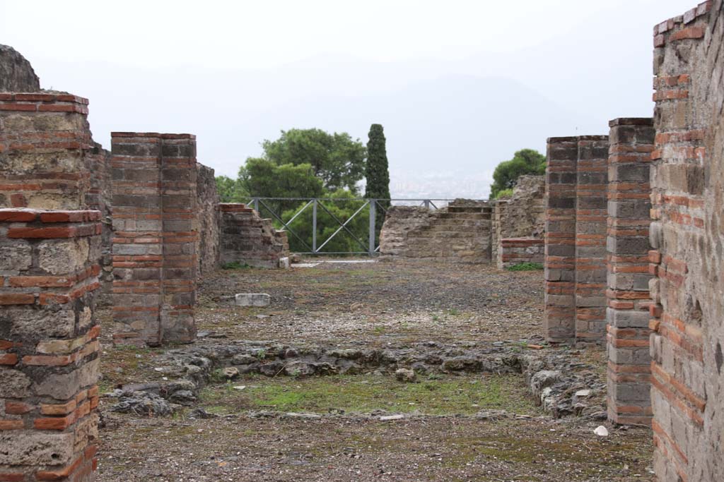 VIII.2.29 Pompeii. October 2020. Looking south across impluvium in atrium towards tablinum, from entrance doorway. 
Photo courtesy of Klaus Heese.