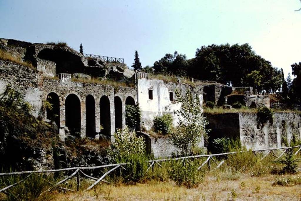 VIII.2.34 Pompeii, on left. VIII.2.36-37 centre, and VIII.2.39 on right, 1959. Looking east along rear to VIII.2.39. Photo by Stanley A. Jashemski.
Source: The Wilhelmina and Stanley A. Jashemski archive in the University of Maryland Library, Special Collections (See collection page) and made available under the Creative Commons Attribution-Non Commercial License v.4. See Licence and use details.
J59f0410
