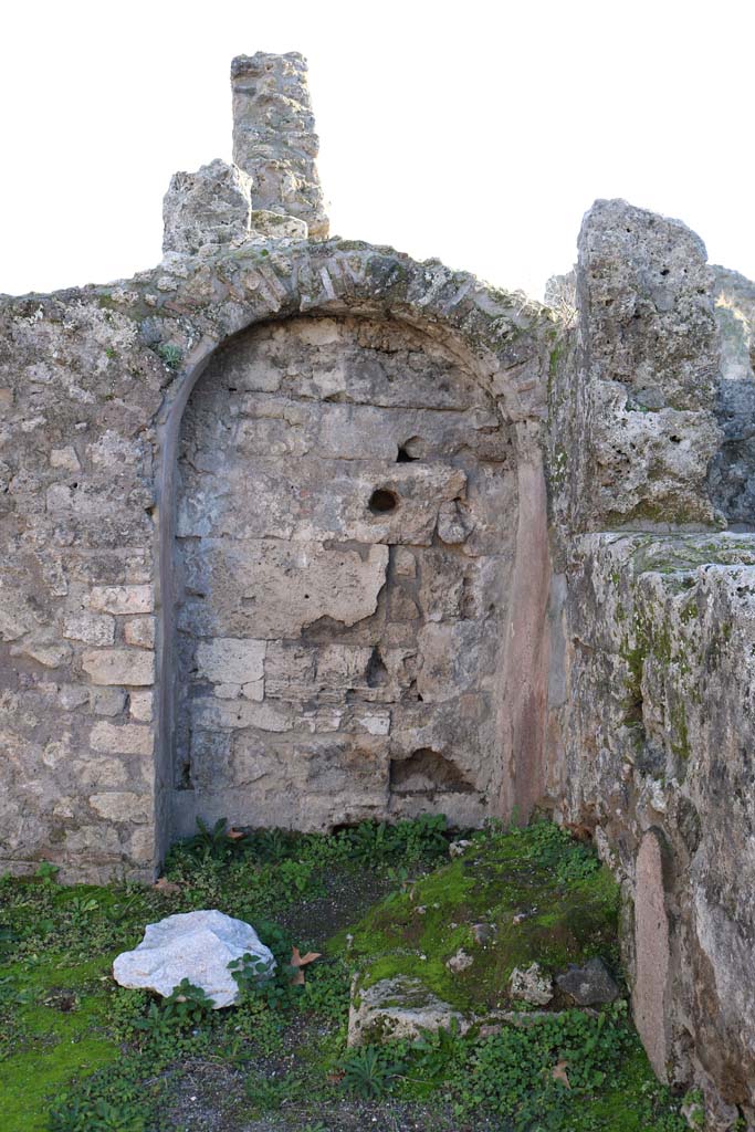 VIII.3.3, Pompeii. December 2018. 
Recess under the stairs in south-west corner of shop. Photo courtesy of Aude Durand.