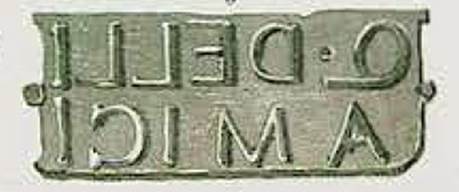 VIII.3.8 Pompeii. 1862 painting of the seal of Quinti Delli Amici.
Now in Naples Archaeological Museum. Inventory number: 4737.
See Niccolini F, 1862. Le case ed i monumenti di Pompei: Volume Secondo. Napoli, Desc. Gen Tav. 56, no. 6.