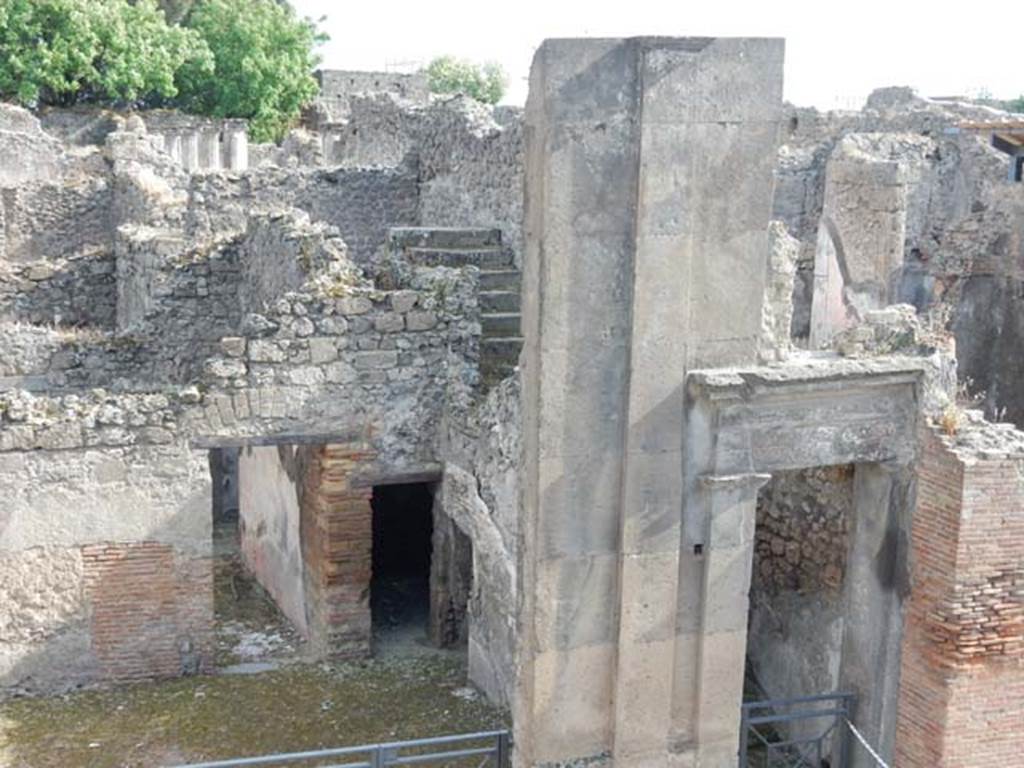 VIII.3.11, on left, Pompeii. May 2015. Looking towards south-west corner.
Photo courtesy of Buzz Ferebee.