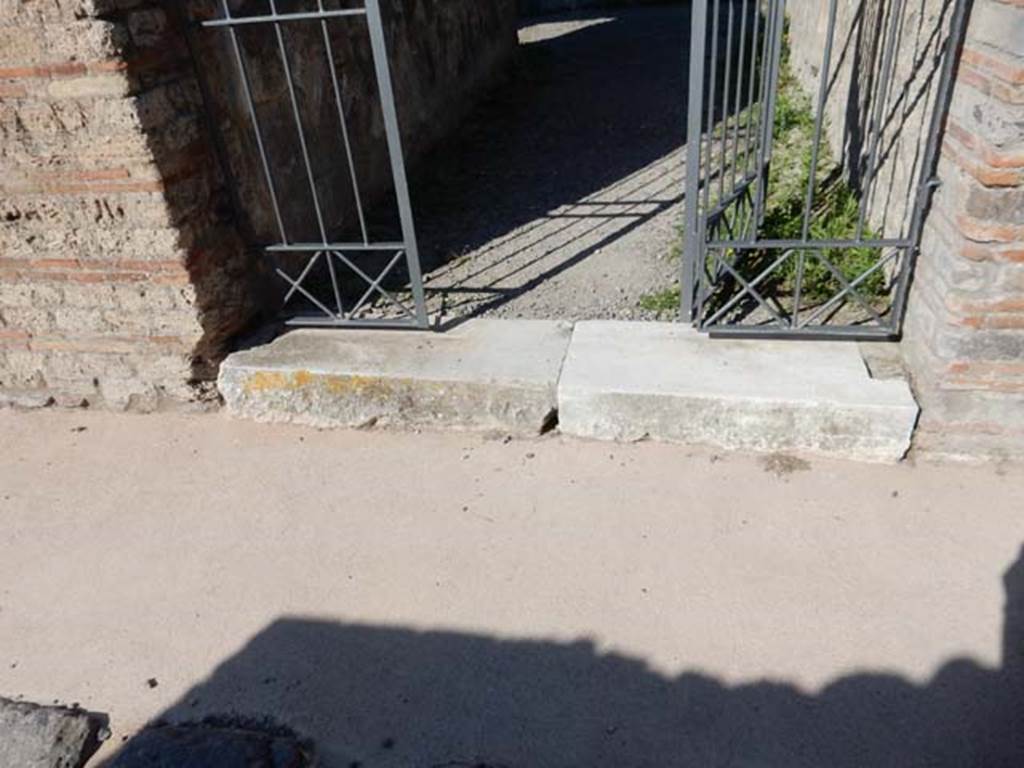 VIII.3.14 Pompeii. May 2016. Step to doorway. Photo courtesy of Buzz Ferebee.