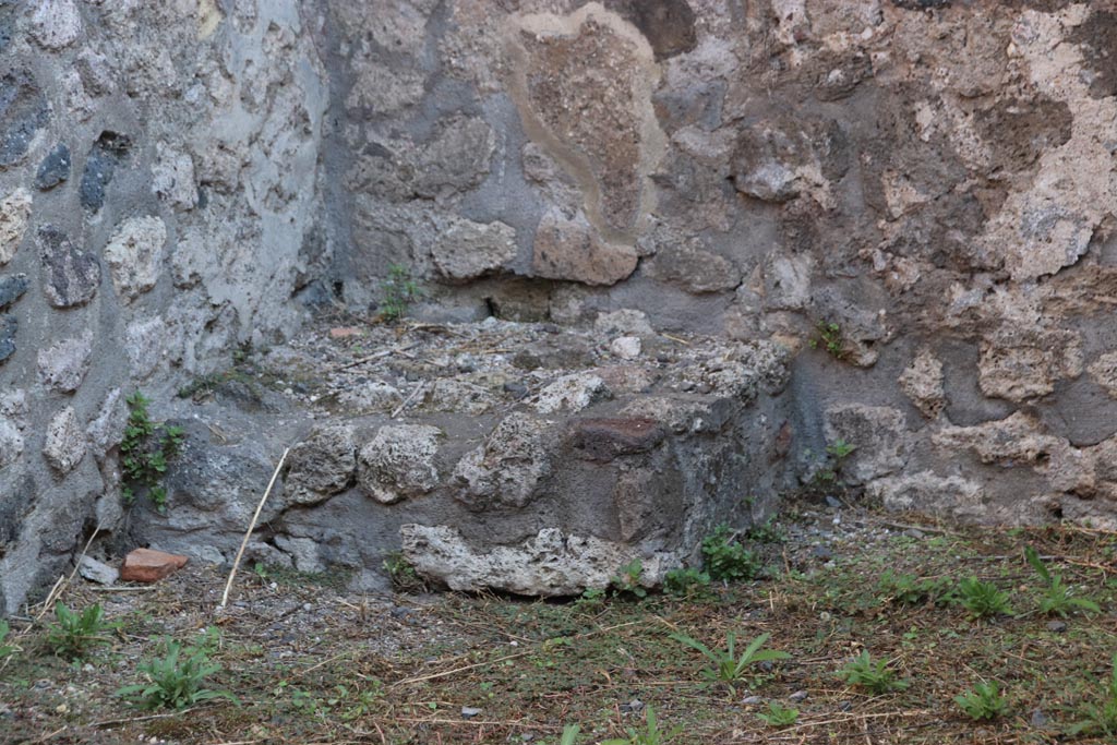 VIII.3.23 Pompeii. October 2022. Base of stairs to upper floor, in north-east corner of rear room. Photo courtesy of Klaus Heese.