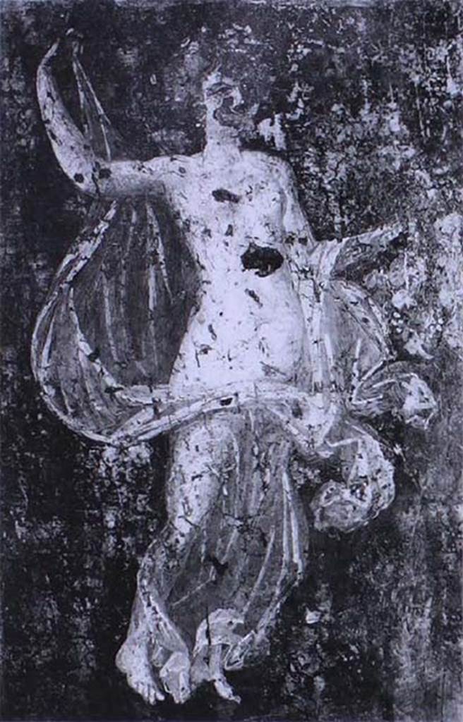 VIII.4.4 Pompeii. Entrance corridor or fauces. Floating figure carrying a wreath of ivy. 
Now in Naples Archaeological Museum. Inventory number 9149.