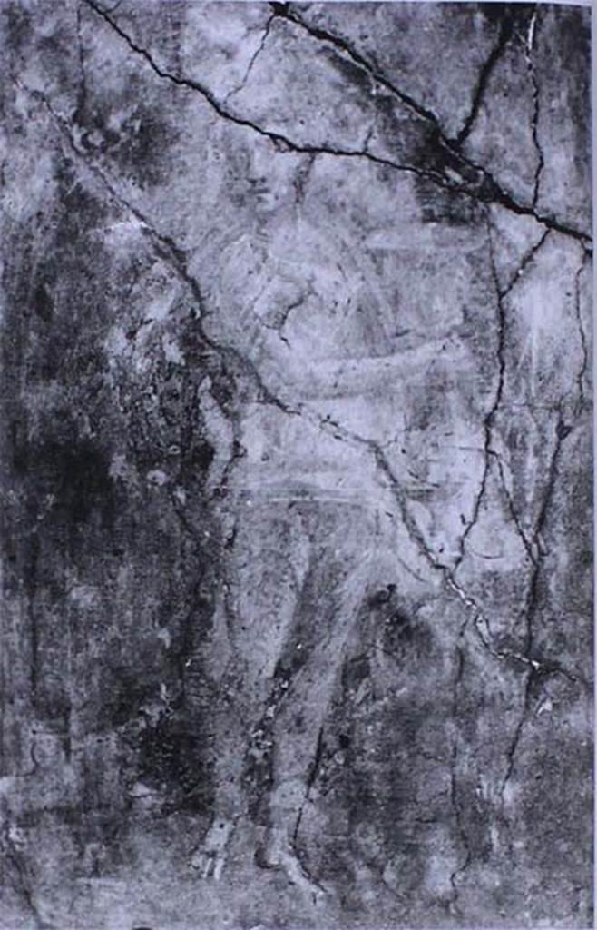 VIII.4.4 Pompeii. Entrance corridor or fauces. Floating figure carrying a kalathos (vase). 
Now in Naples Archaeological Museum. Inventory number 9144.