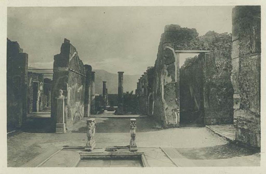 VIII.4.15 Pompeii. May 1932. Looking south from atrium towards tablinum. Photo courtesy of Rick Bauer.
