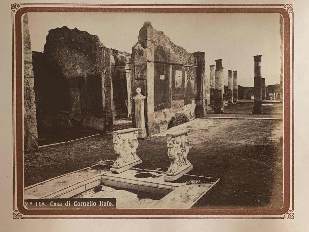 VIII.4.15 Pompeii. From an album by Roberto Rive, dated 1868. Looking south-east across atrium.
Photo courtesy of Rick Bauer.