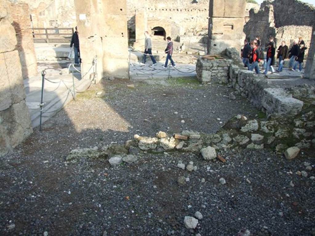 VIII.4.17 Pompeii. December 2007.  Looking east from rear room towards VIII.4.17 on the left and VIII.4.17a ahead.