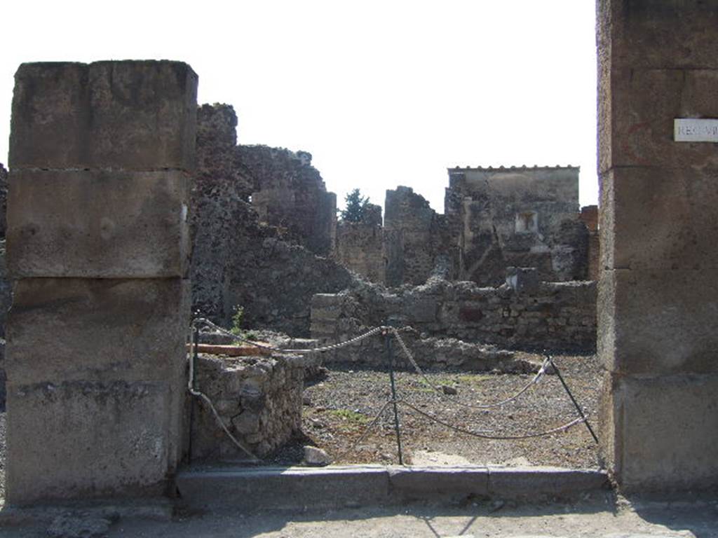 VIII.4.17a Pompeii. September 2005. Looking west towards second entrance on Via Stabiana, un-numbered on Eschebach plan.  
Originally known as Strada Stabiana 93.