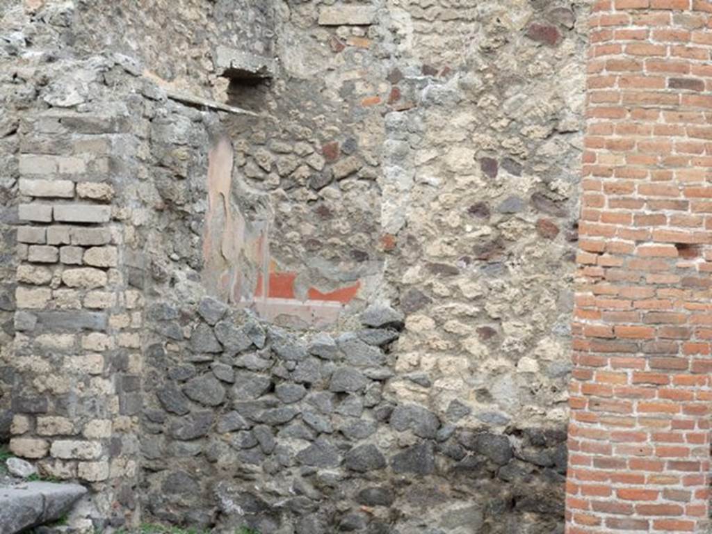 VIII.4.34 Pompeii. December 2007.  Remains of wall decorations in room to west of the tablinum, the cubiculum fenestratum. Breton says that in this room on the left of the tablinum, one could see a painting of Diana and Endymion. Helbig says that apart from the above painting of Selene and Endymion, (956) there was also a painting of Hippolytus (1245).
See Breton, Ernest. 1870. Pompeia, Guide de visite a Pompei, 3rd ed. Paris, Guerin. 
See Helbig, W., 1868. Wandgemälde der vom Vesuv verschütteten Städte Campaniens. Leipzig: Breitkopf und Härtel. (956 and 1245)