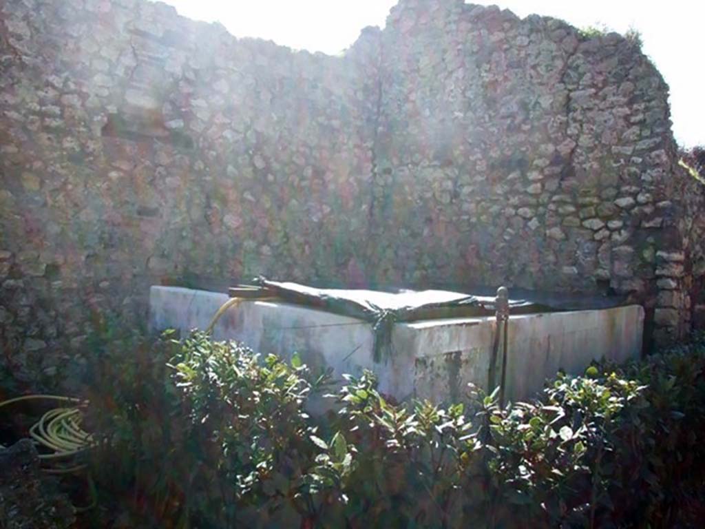 VIII.5.15 Pompeii. March 2009. 
Area of room 4. This area was probably a large storeroom/deposit for the many amphorae found on the south side.