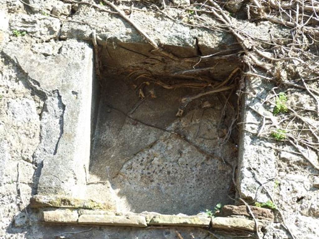 VIII.5.15 Pompeii. March 2009. Room 3, south side of remains of kitchen, with hearth.