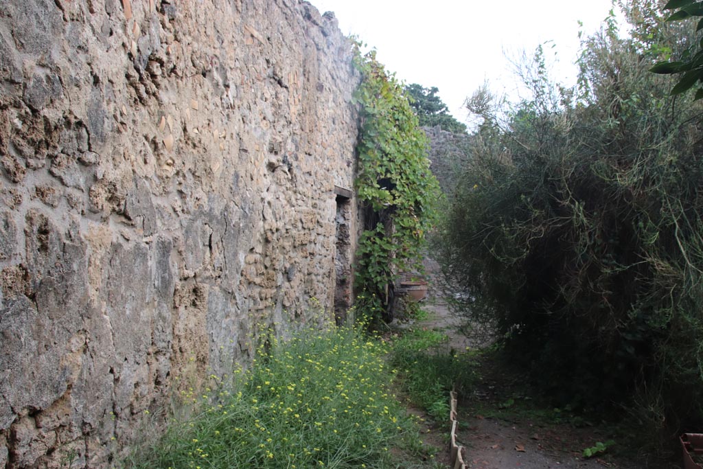 VIII.5.15 Pompeii. October 2023. Room 2, looking east along north wall from near triclinium area. Photo courtesy of Klaus Heese.