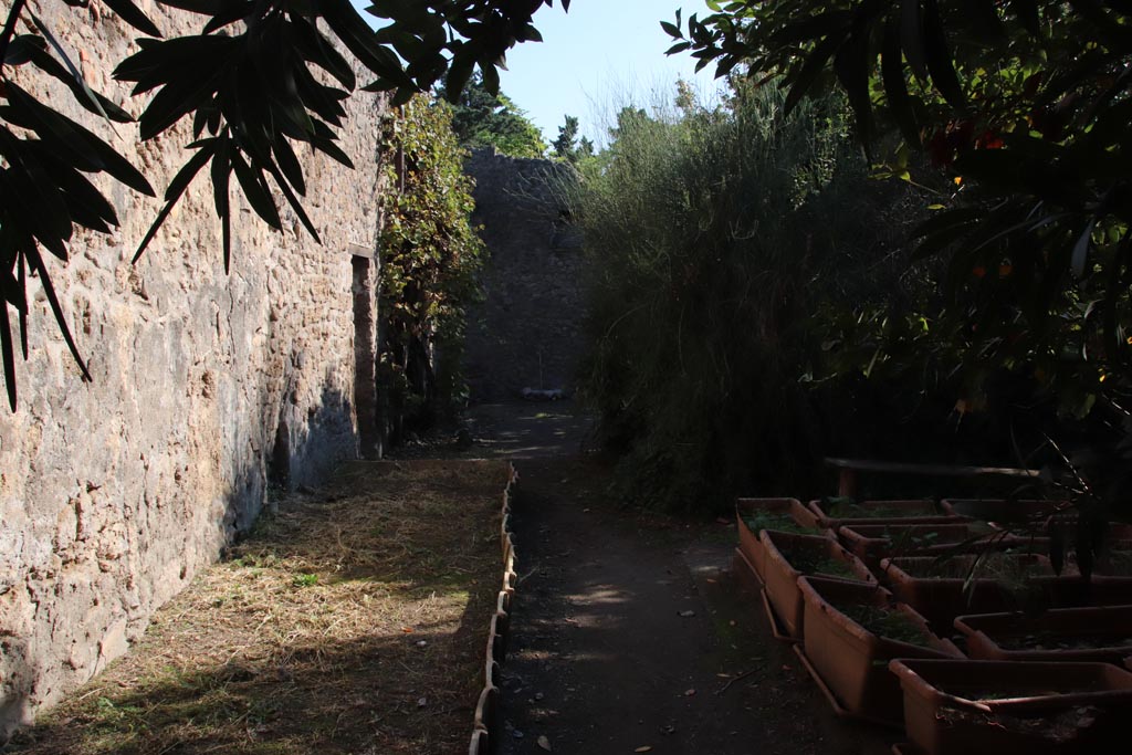 VIII.5.15 Pompeii. October 2022. Room 2, looking east along north wall from near triclinium area. Photo courtesy of Klaus Heese.