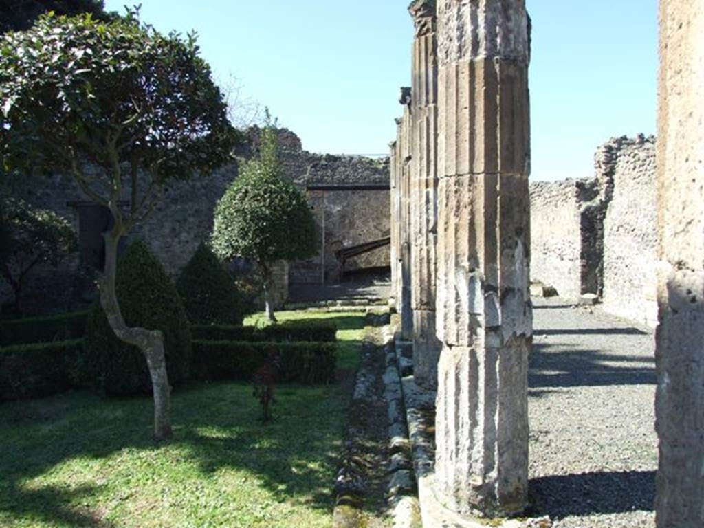 VIII.5.28 Pompeii.  March 2009.  Room 10, Peristyle garden.  Looking west.