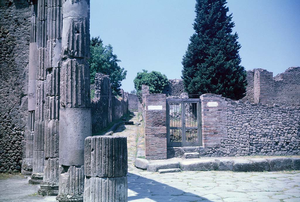 VIII.5.36, Pompeii. June 1962. 
Looking west towards entrance doorway, from outside the Triangular Forum. Photo courtesy of Rick Bauer.