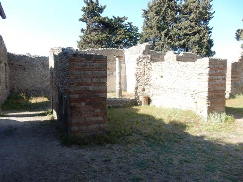 VIII.5.37 Pompeii. May 2017. Room 10, looking north-east towards tablinum after restoration, from atrium. Photo courtesy of Buzz Ferebee.