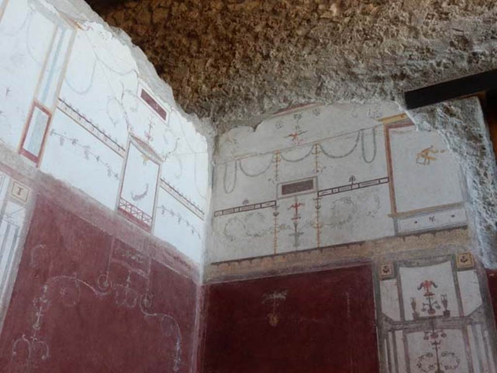 VIII.5.37 Pompeii. May 2017. Room 13, upper south-west corner after restoration. 
Photo courtesy of Buzz Ferebee.