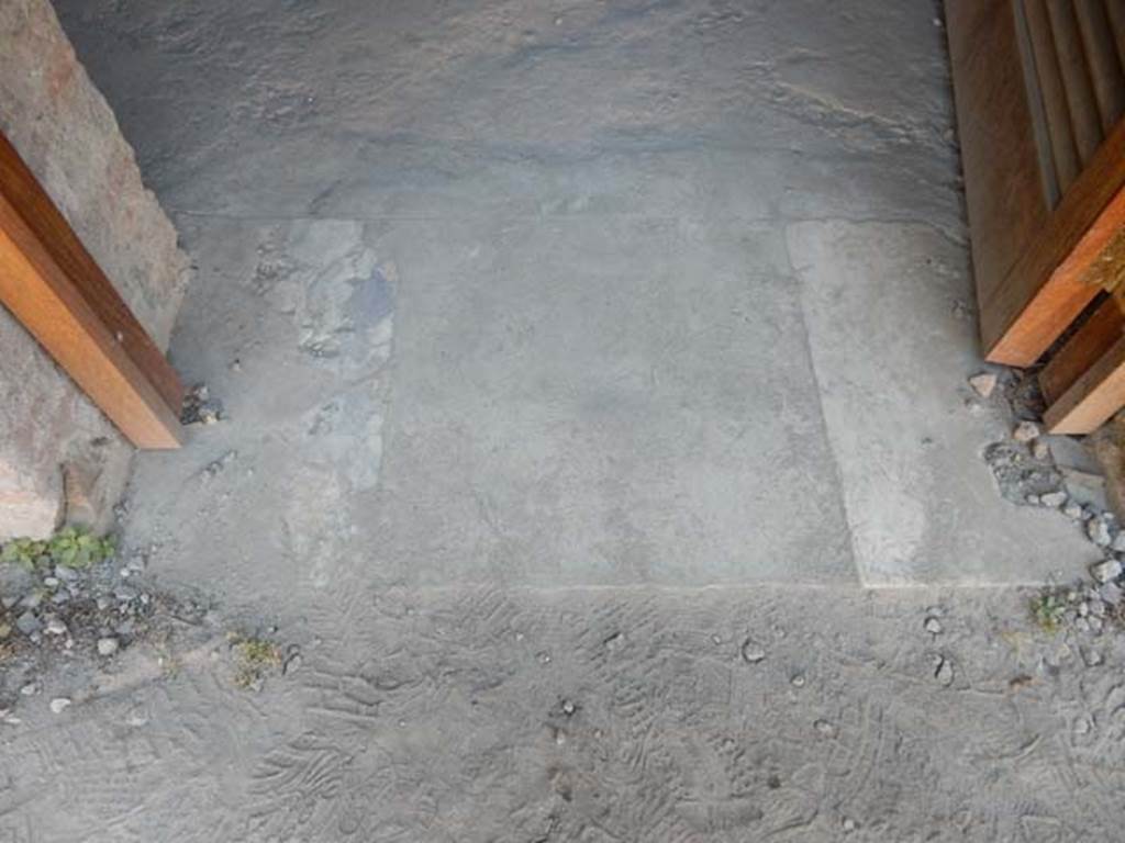 VIII.5.37 Pompeii. May 2017. Room 14, threshold of doorway from atrium. Photo courtesy of Buzz Ferebee.