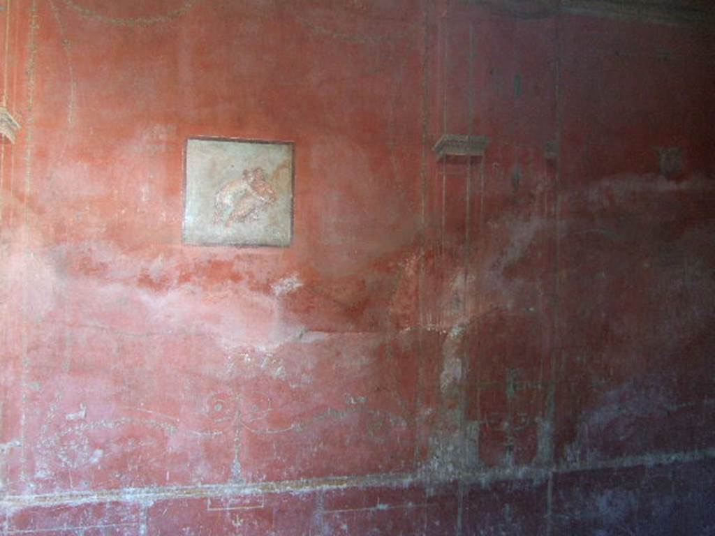 VIII.5.37 Pompeii.  September 2005.   Room 14. Oecus. South Wall.