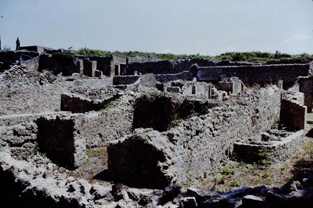 VIII.7.1 Pompeii. 1966. Looking north-east from rear. Photo by Stanley A. Jashemski.
Source: The Wilhelmina and Stanley A. Jashemski archive in the University of Maryland Library, Special Collections (See collection page) and made available under the Creative Commons Attribution-Non Commercial License v.4. See Licence and use details.
J66f0191