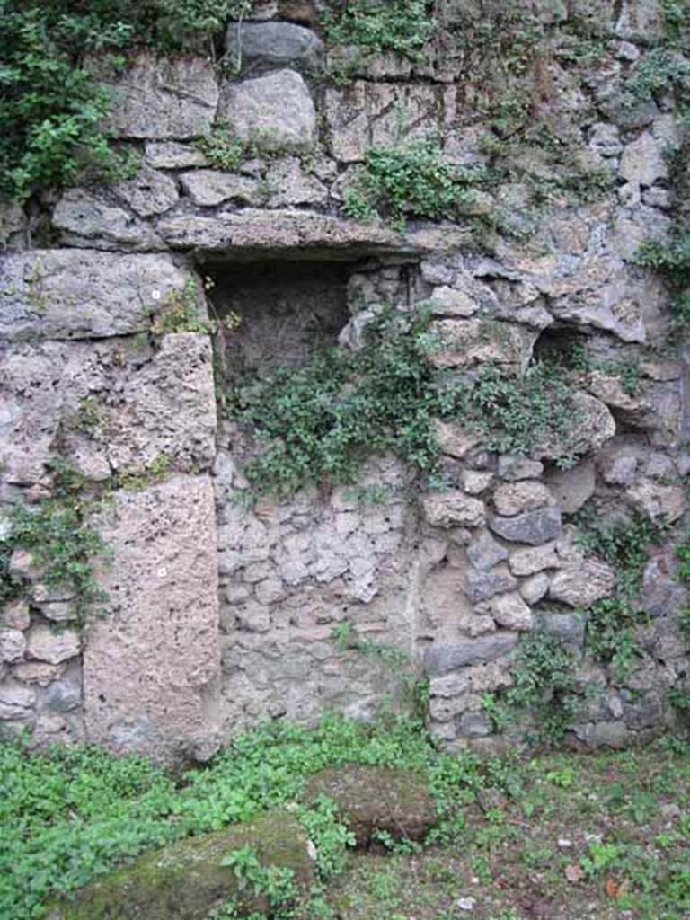 VIII.7.1 Pompeii. September 2010. Blocked door in city south wall, leading to the pomerium or agger. Photo courtesy of Drew Baker.