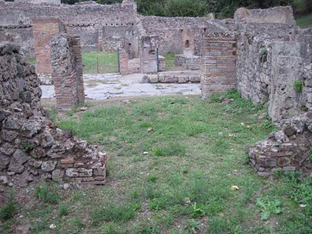 VIII.7.3 Pompeii. September 2010. Looking east from rear room towards Via Stabiana. Photo courtesy of Drew Baker.