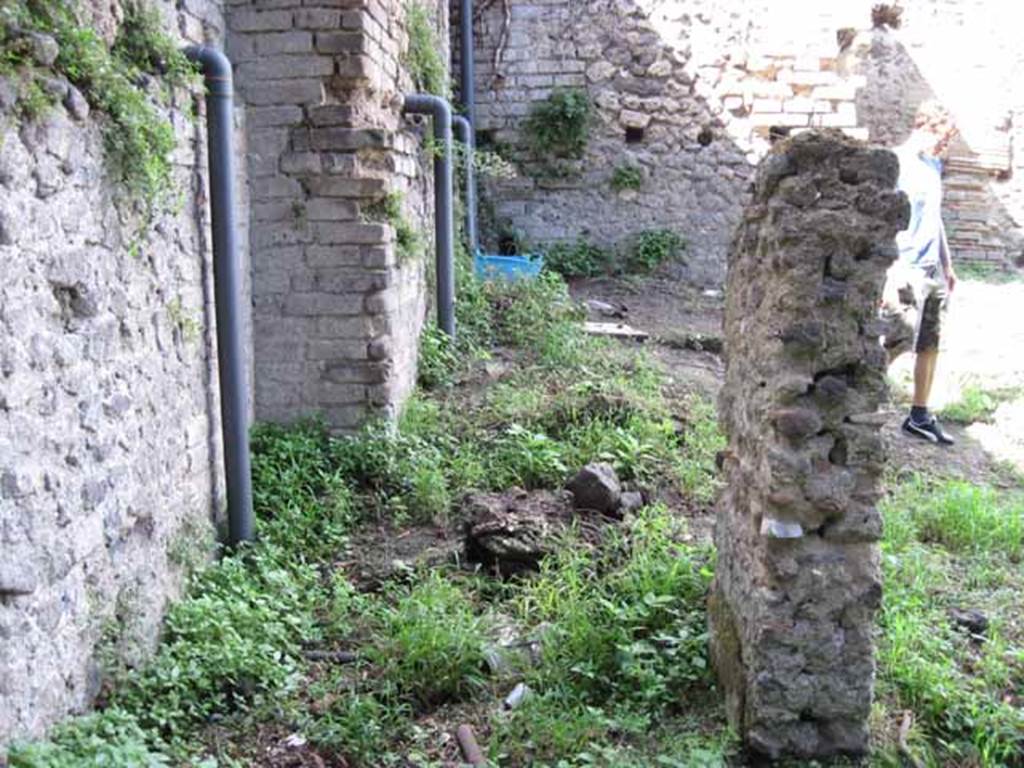 VIII.7.10 Pompeii. September 2010. Looking north across site of latrine, on west side of garden area. Photo courtesy of Drew Baker.
